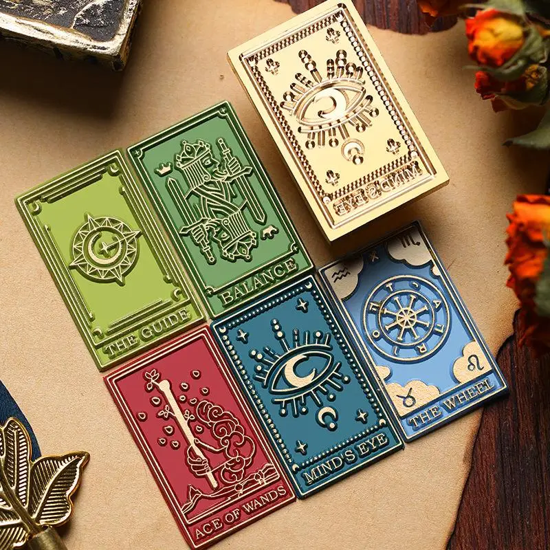 4x2.5cm Wax Seal Stamp Large Rectangular Tarot Series Copper Head Stamp Sealing For Wedding Invitation Scrapbooking Card Decor