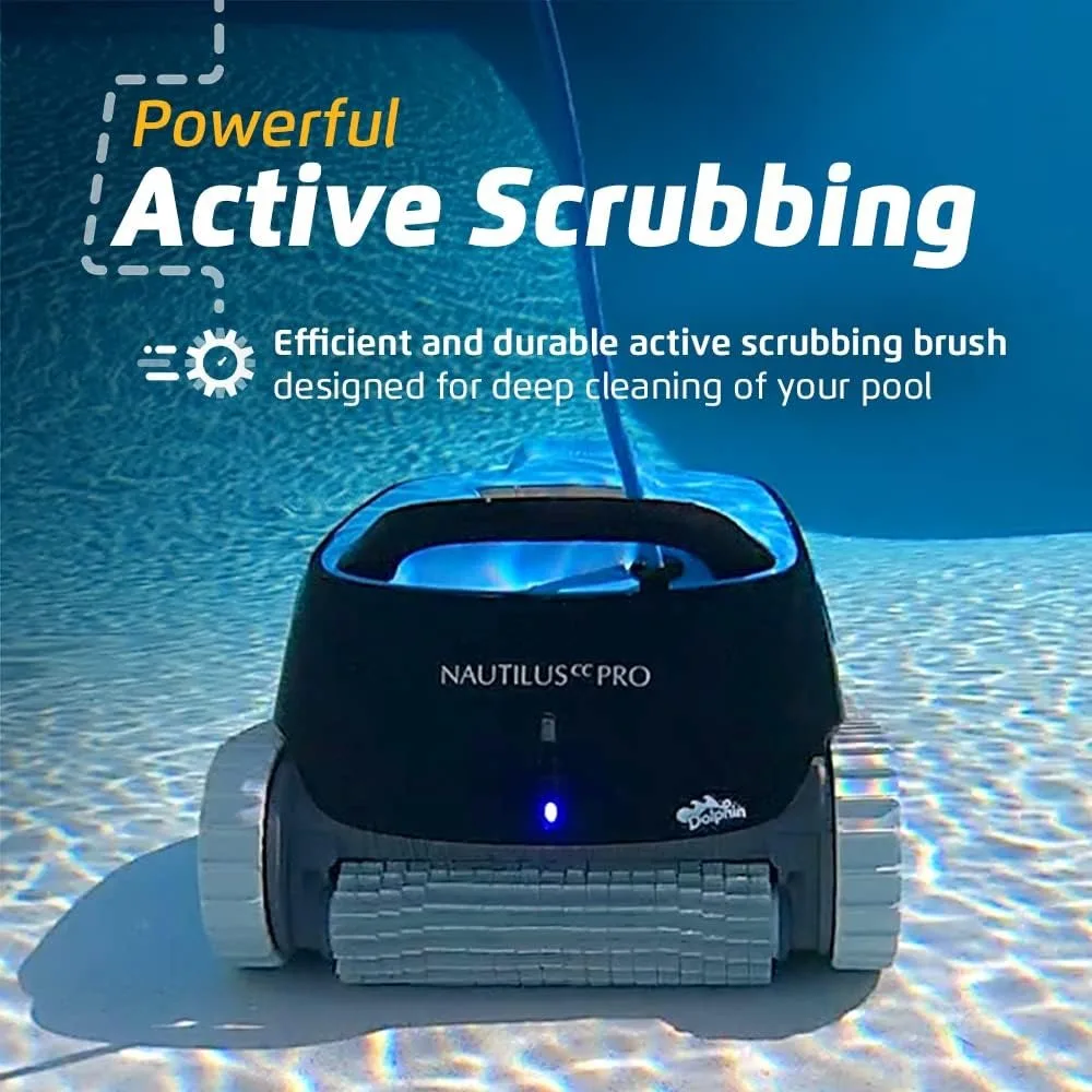 Nautilus Wi-Fi Automatic Robotic Pool Vacuum Cleaner Waterline Scrubber Brush, Ideal for In-Ground Pools up to 50 FT in Length