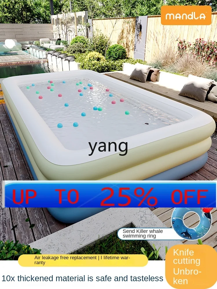 

lmm Inflatable Swimming Pool Thickened Family Swimming Pool Household Outdoor Large Adult