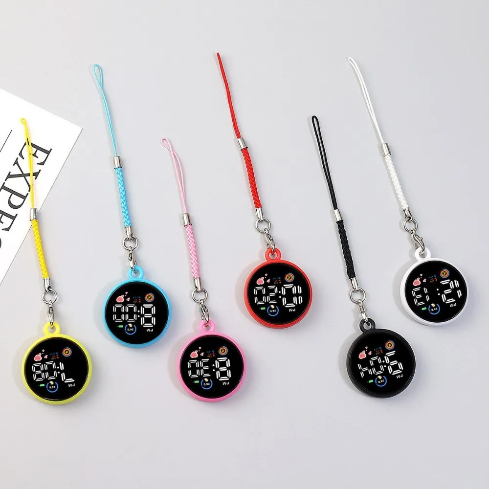 Creative Pendant Portable Touch Screen Waterproof LED Electronic Watch 34mm Student Touch Electronic Watch Keychain Hang Watch