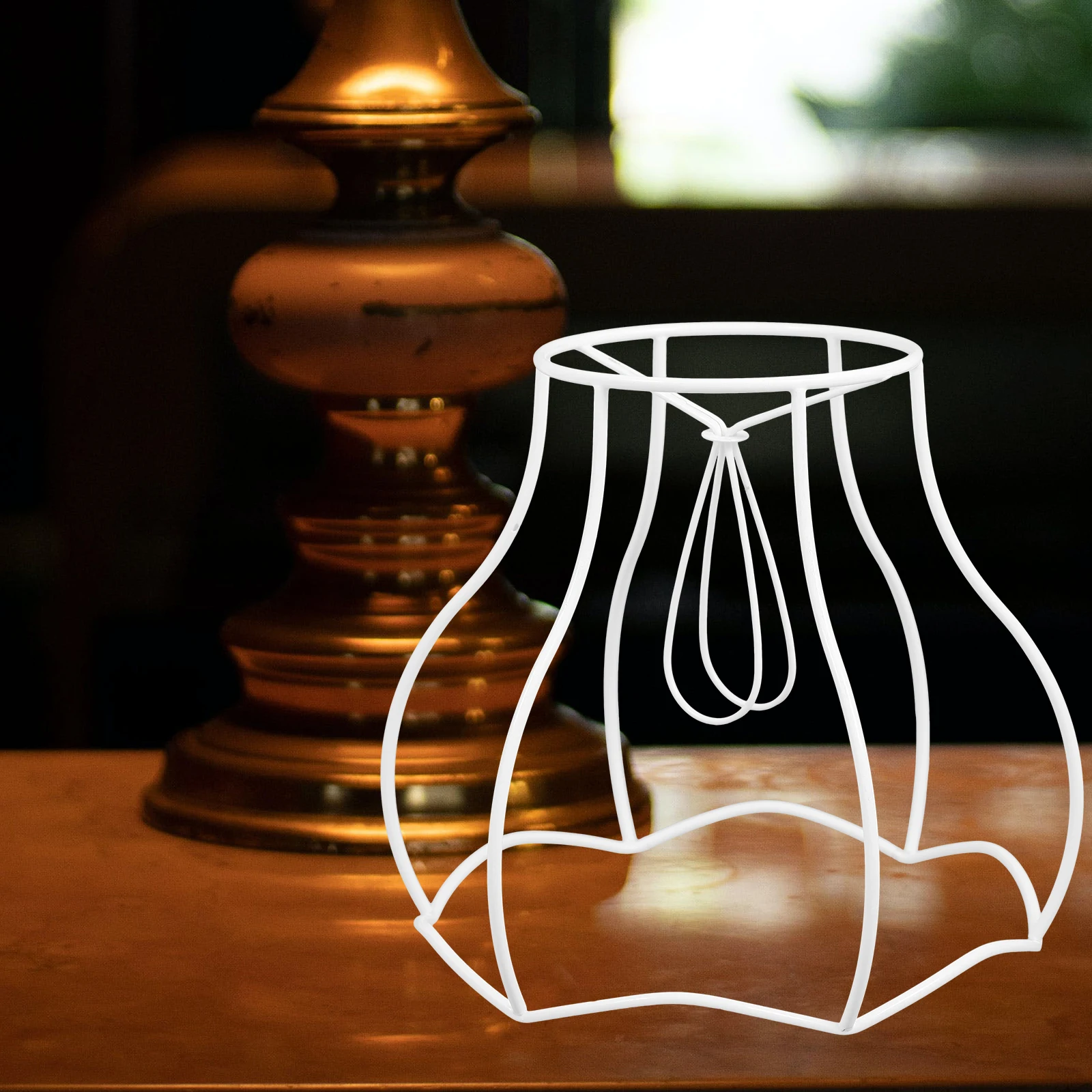 

European Style DIY Lampshade Frame 8cm Top 17cm Bottom 15cm High Metal Table Lamp Rack Home Office DecorBracket LED