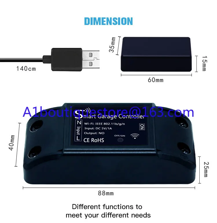 WiFi smart garage door opener flap shutter controller