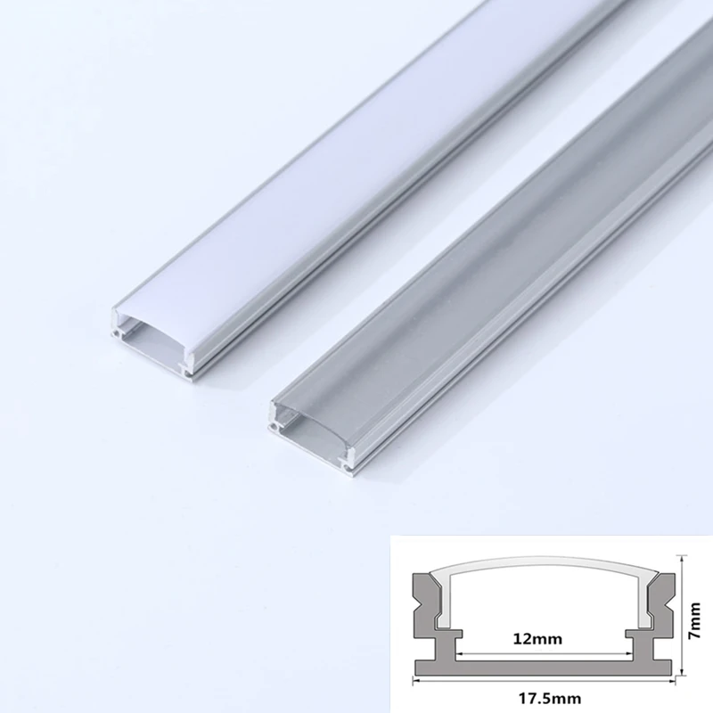 1-28pcs/Lot 0.5m U-Type Led Aluminum Profile For 5050 3528 Milky/Transparent Cover LED Channel Cabinet Bar Strip Cabinet Lights