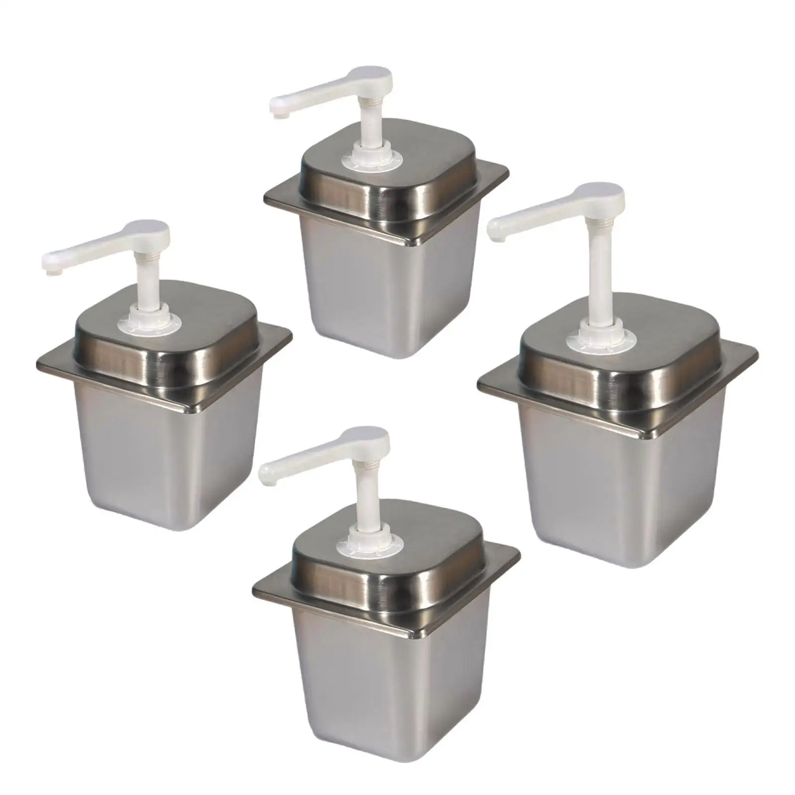 2.3L Manual Sauce Dispenser Stainless Steel Jam Quantitative Pressing Pump Bottle for Restaurant Home 10cc/15cc/20cc/30cc