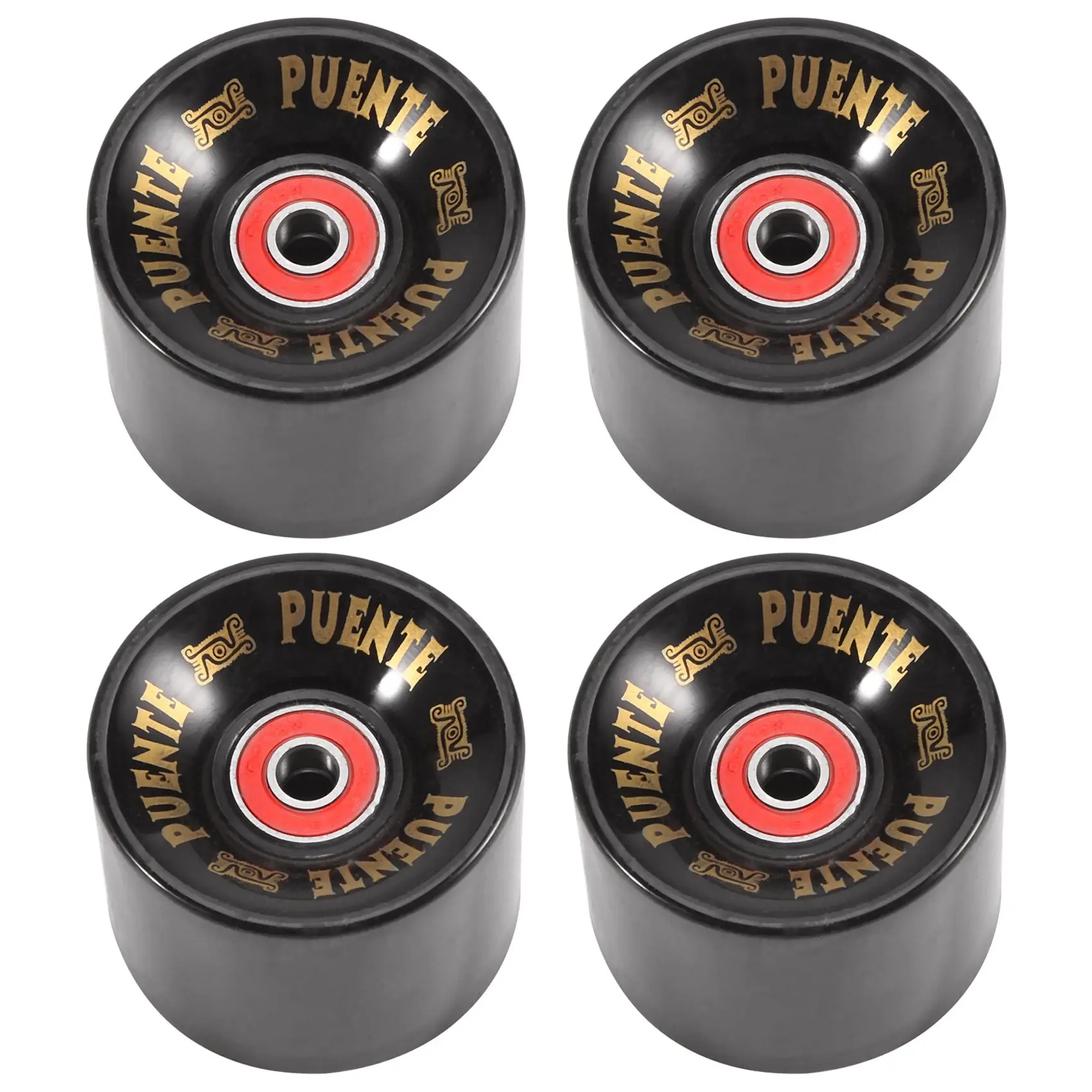 PUENTE 4Pcs/Set Cruiser Skateboard Wheels PU Wheels Long Board Cruiser Wheels with ABEC-9 Bearings