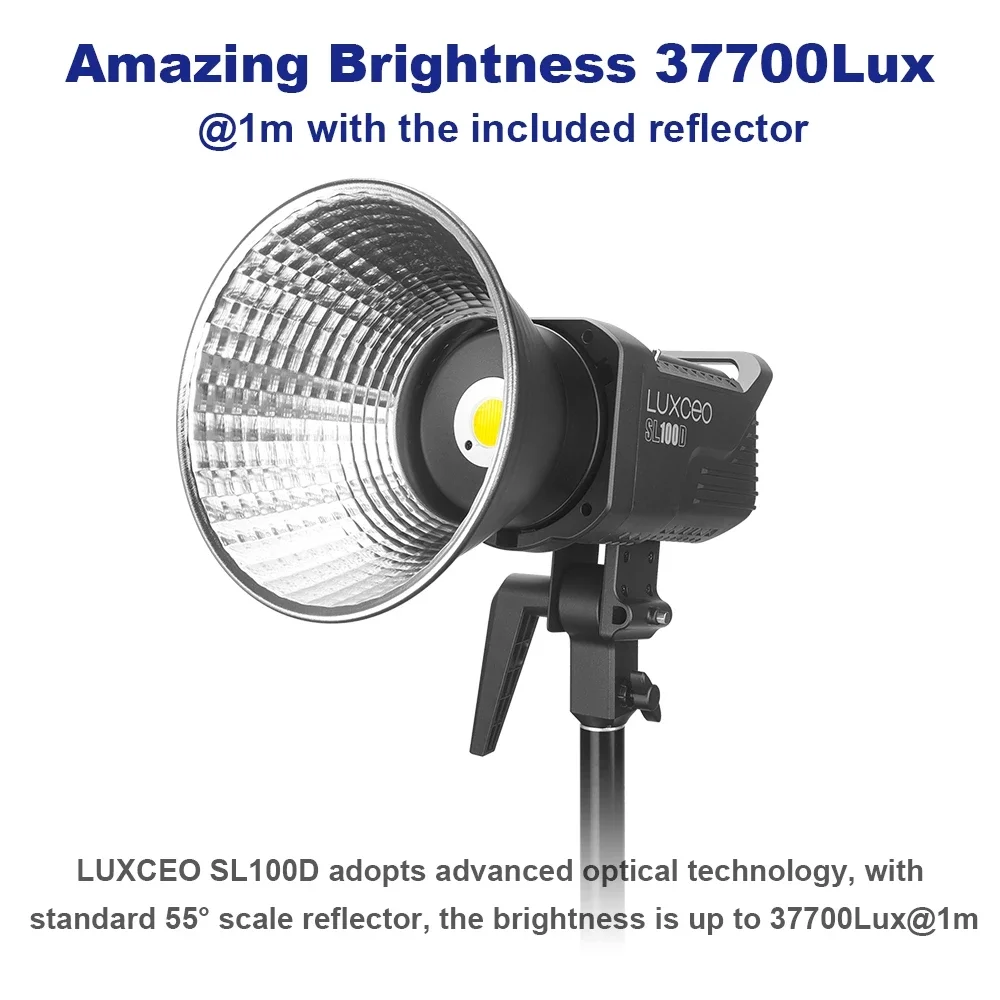 LUXCEO SL100D NEW portable led spotlighting 100W photography video film light bi-color  lighting for youtube 