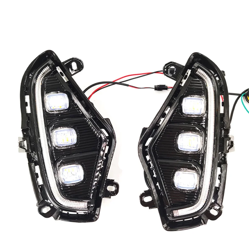 1 زوج لتويوتا RAV4 2019-2022 متوافق LED النهار تشغيل ضوء بدوره مصباح إشارة اكسسوارات السيارات