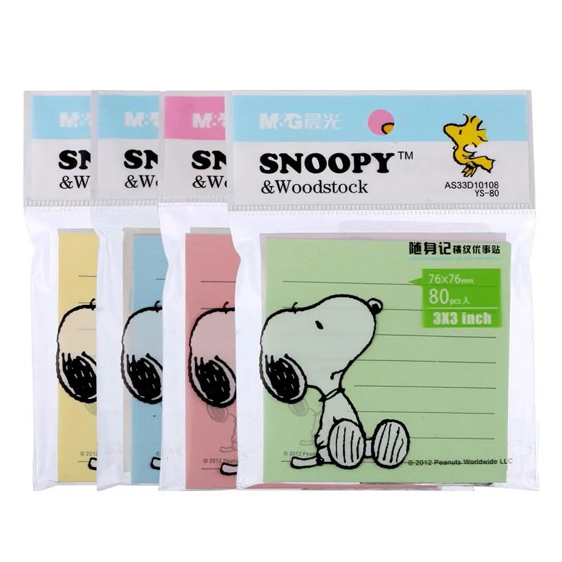 4pcs/lot Kawaii Snoopy Memo Pad Sticky Note Cute N Times Stationery Label Notepad Post Office School Supplies