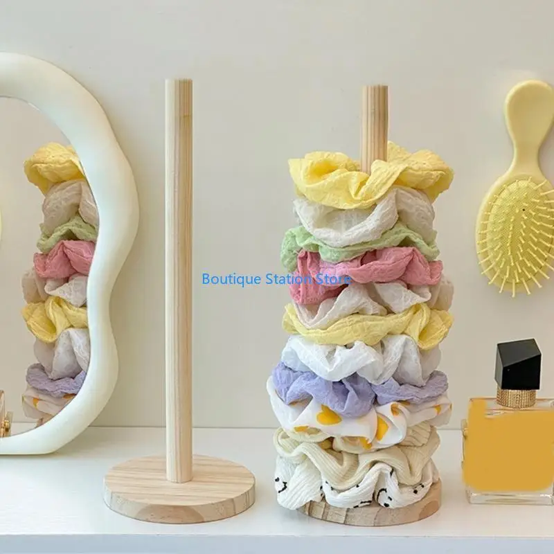 Y55f geräumige Holzhaar -Cliphalter -Scrunchies Display Ständer vertikales Armband Rack