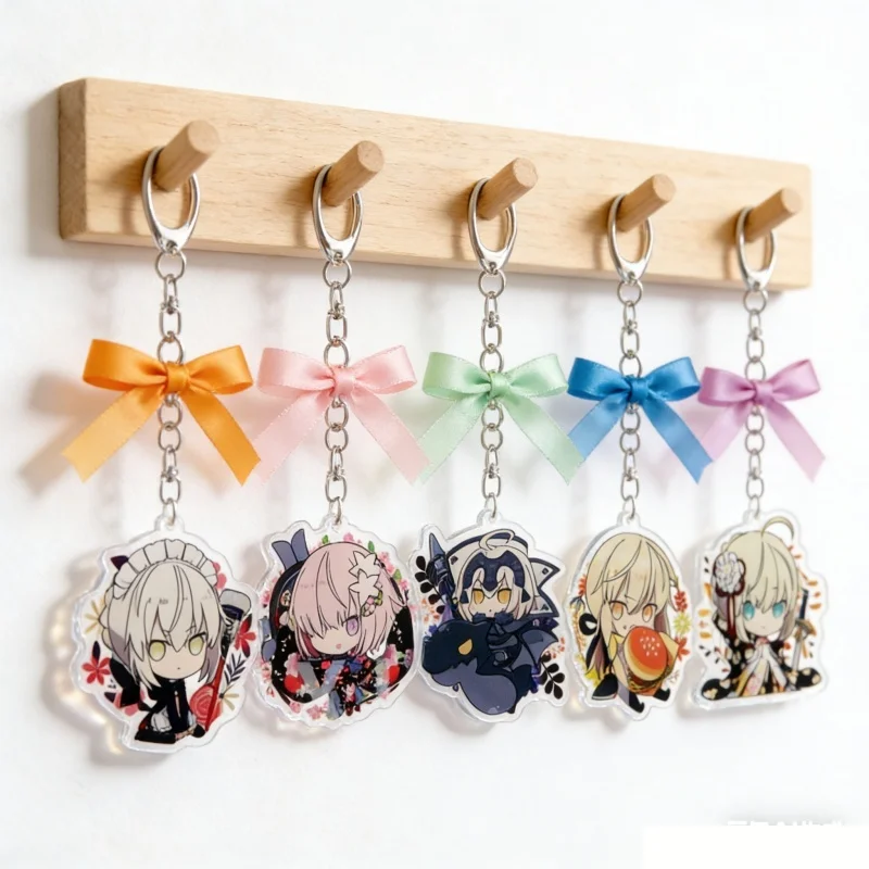 7pcs0Alter/Nero/Saber/Mashu0Anime0FATE0Q0version0Acrylic0Keychain0Pendant0Bag0Car0Keychain0Collecting0Jewelry0Accessories0Gifts