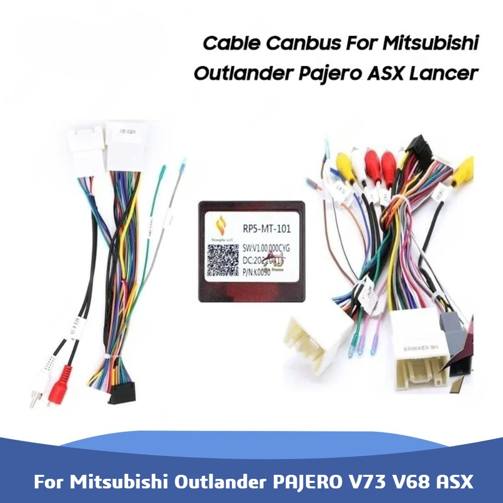 16 Pin Car Wiring Harness Adapter Canbus Box Decoder For Mitsubishi Outlander PAJERO V73 V68 ASX Audio RP5-MT-001/101