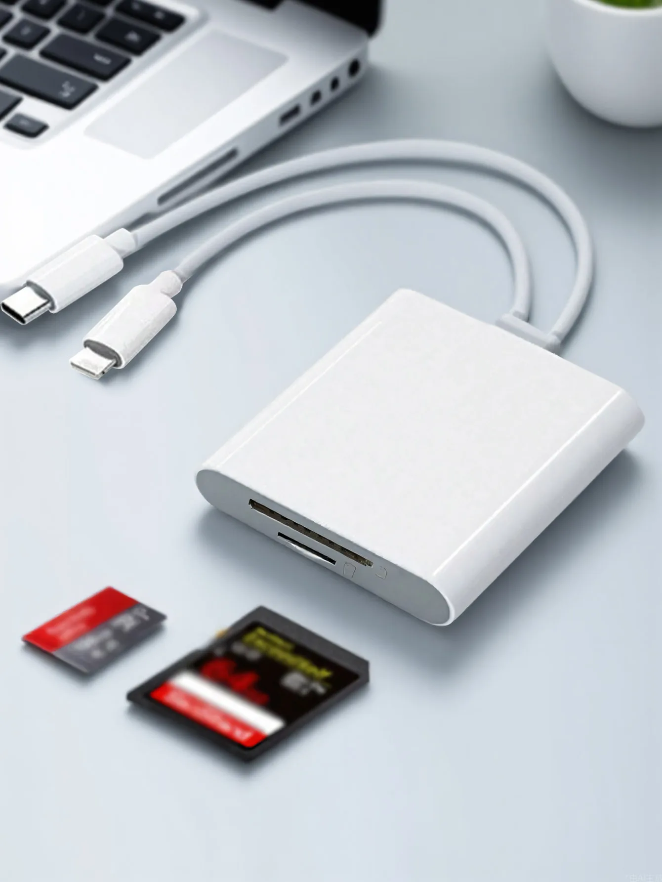 

Dual-card dual-wire card reader, supports SD/TF card reader, suitable for Apple Type-C mobile phones and tablets