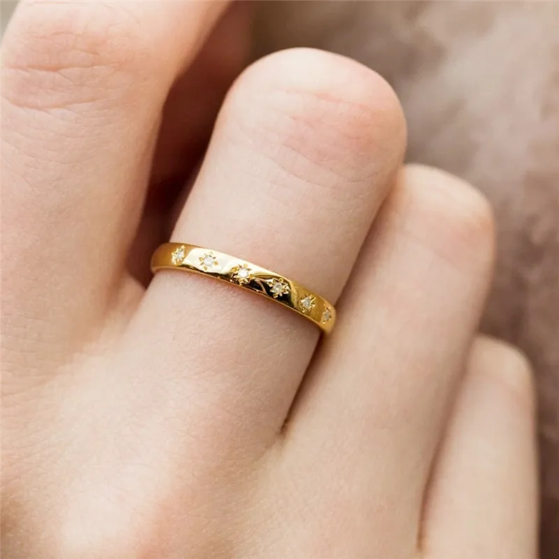 Women's 925 Sterling Silver Simple Thin Wedding Ring