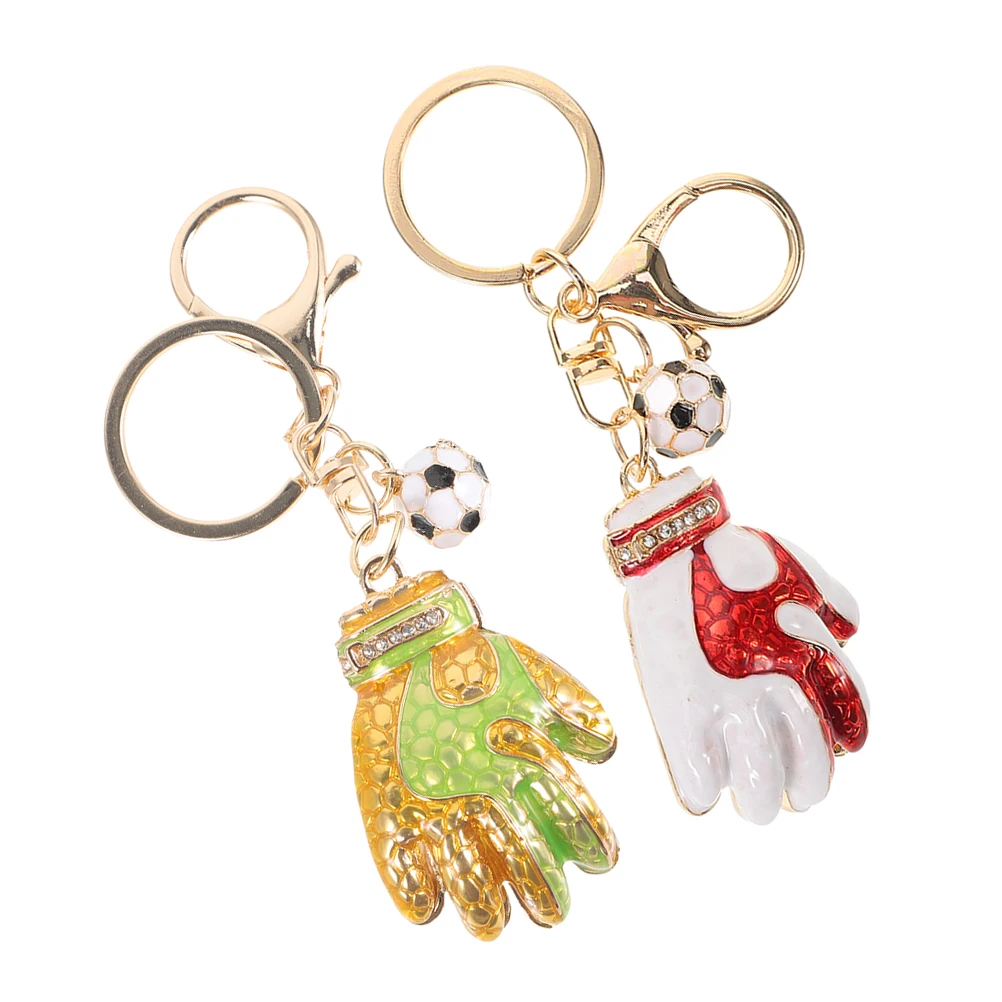 

2pcs Gloves Keychain Soccer Goalkeeper Metal Charm Pendant for Bag Decoration Hanging Accessories Creative Gifts
