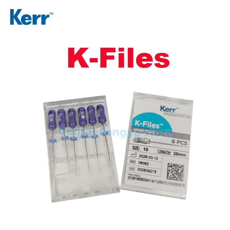 3 boîtes de limeurs endodontiques manuels Kerr en acier inoxydable pour canaux radiculaires, 21 mm et 25 mm