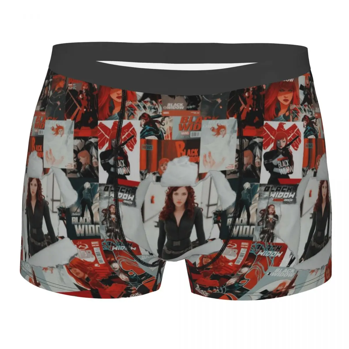 

Нижнее белье в стиле аниме «Черная вдова» на заказ, мужские трусы-боксеры с принтом, шорты, дышащие трусы