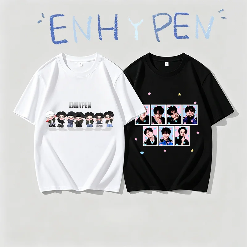 Enhypen Adult T-shirt Summer Short Sleeve Clothes Women Men Korean Fashion Tee Casual Comfortable Tops Tees Streetwear T-shirts