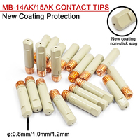 MB-15AK 14AK Welding Contact Tips New Coating Protect 25mm*M6 Gas Nozzle Tip 0.8mm-1.2mm MIG Welding Torche Welding Tool Parts