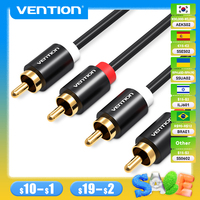 Vention 2 RCA to 2 RCA Cable Male to Male Audio Cable for Home Theater DVD Amplifier TV 1m 2m 3m 5m Cable RCA Gold-Plated Cabo