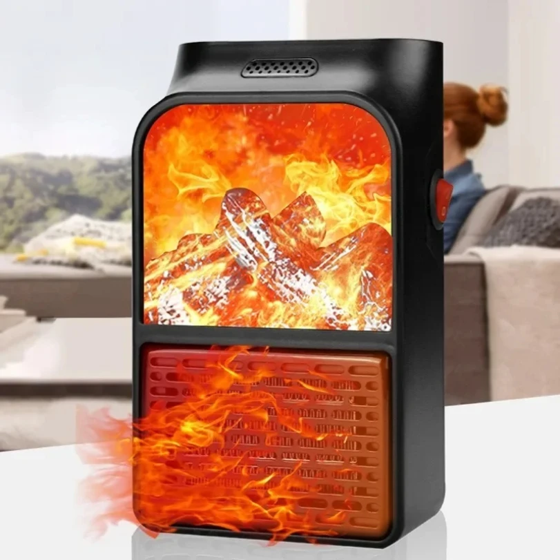 

Portable Space Heater Electric Heater Heating for Room 3D Flame Mini Heating Fans Remote Control Wall Mounted Heating 110V/220V