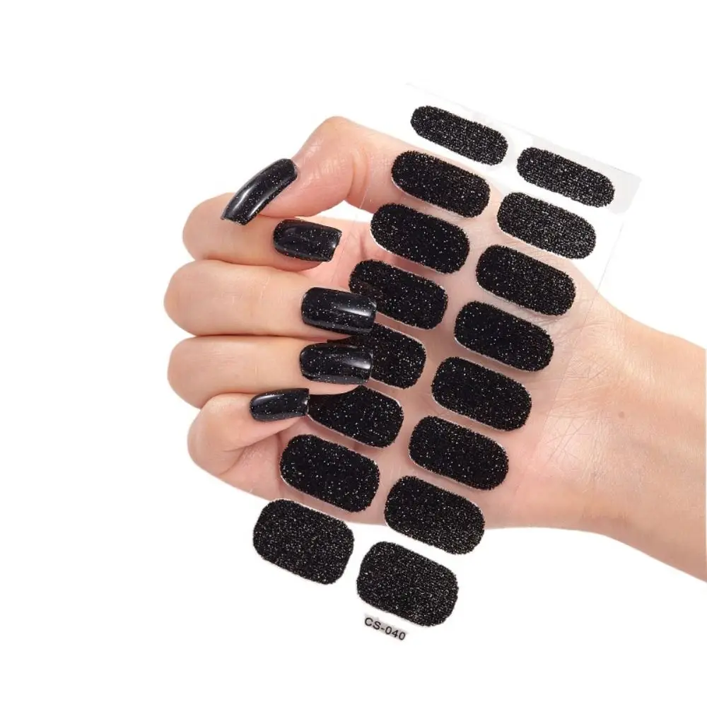 8Sheets Strips Gel Nail Stickers Glittering Simple Gel Full Nail Wraps Sequins Gel Nail Polish Strips DIY NAil Art Making