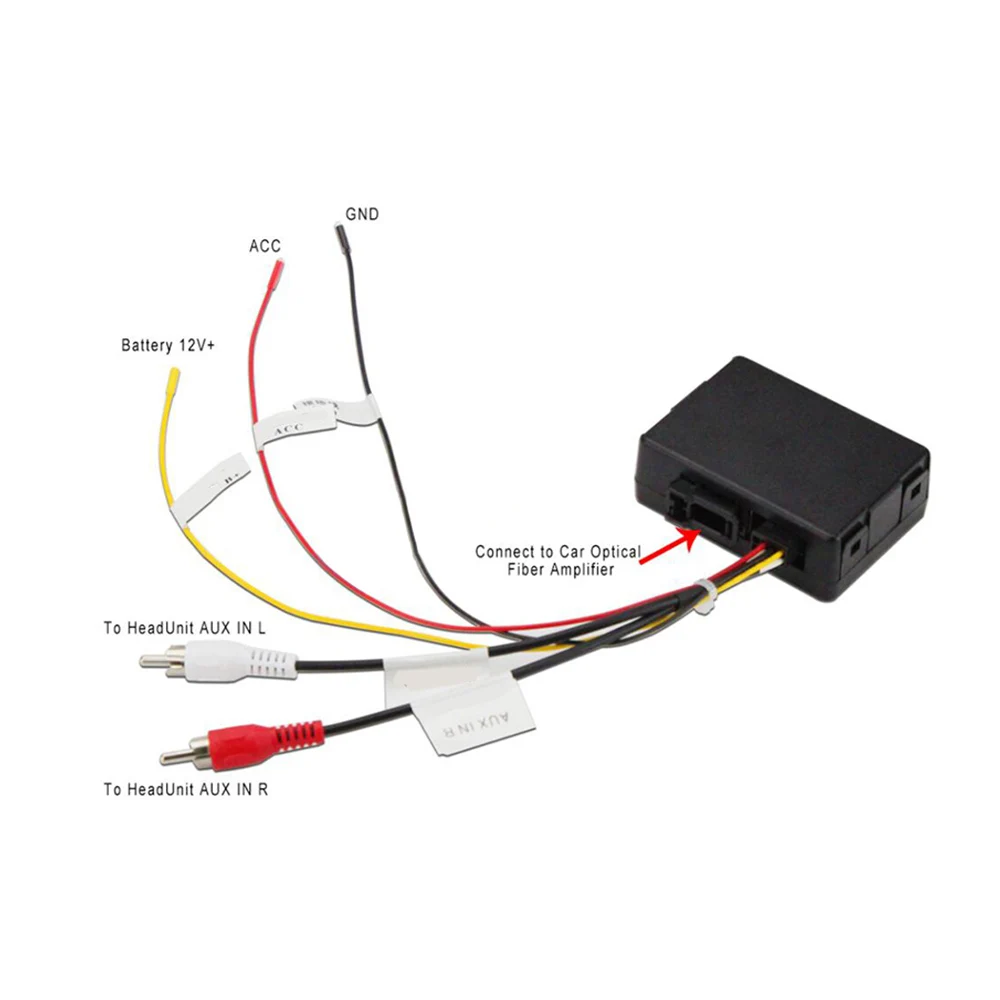 Convertisseur de décodeur audio RCA pour voiture, entrée AUX vers la plupart des amplificateurs à fibre optique, BMW bronch1, 3/5 Series, E90, E91, E87