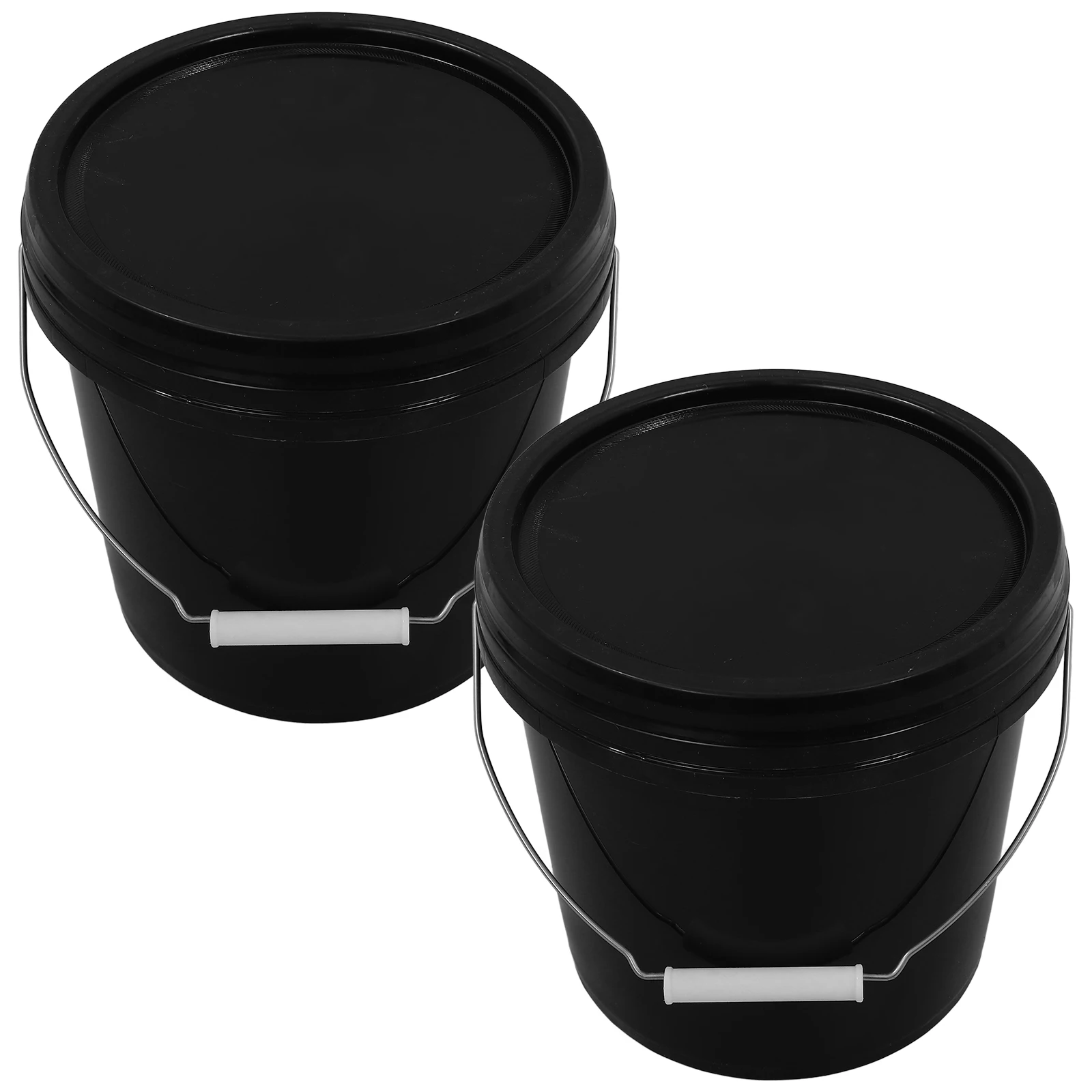 

2pcs Sealed Bucket Plastic Empty Water Small Thickened Multipurpose Bucket with Lid for Home Garden Dorm Storing Water Ice Milk