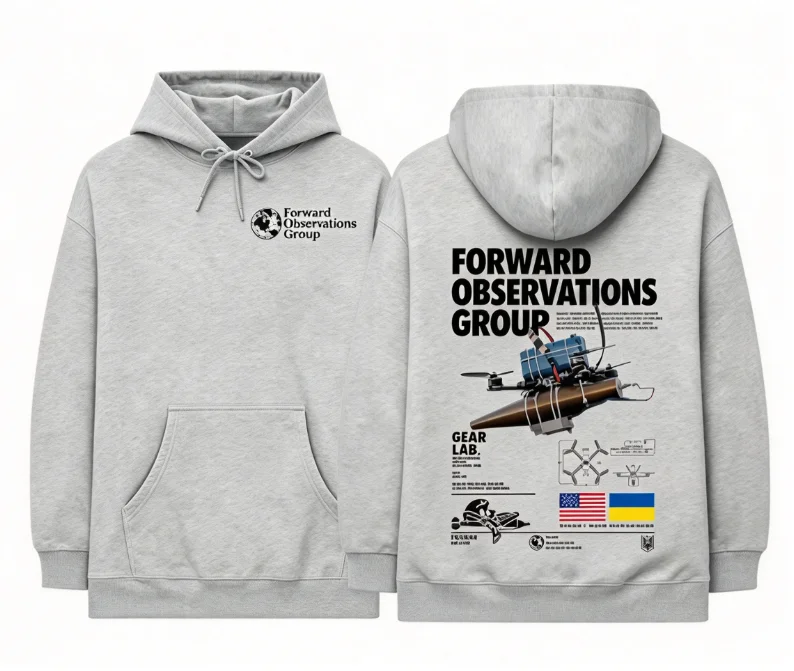 2026 new Front Back Dual Equipment Graphic Print Hoodie Unisex Tactical Style Loose Drawstring Pullover Sweatshirt