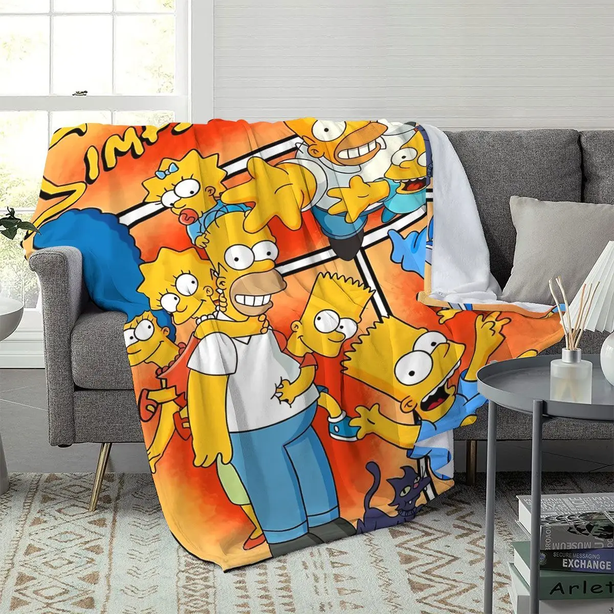 Neue The Simpsons Homer Bart Lisa Abe Kreative Cartoon-Flanelldecke Weiche und bequeme Decke für die Mittagspause und für klimatisierte Räume – Detail 12