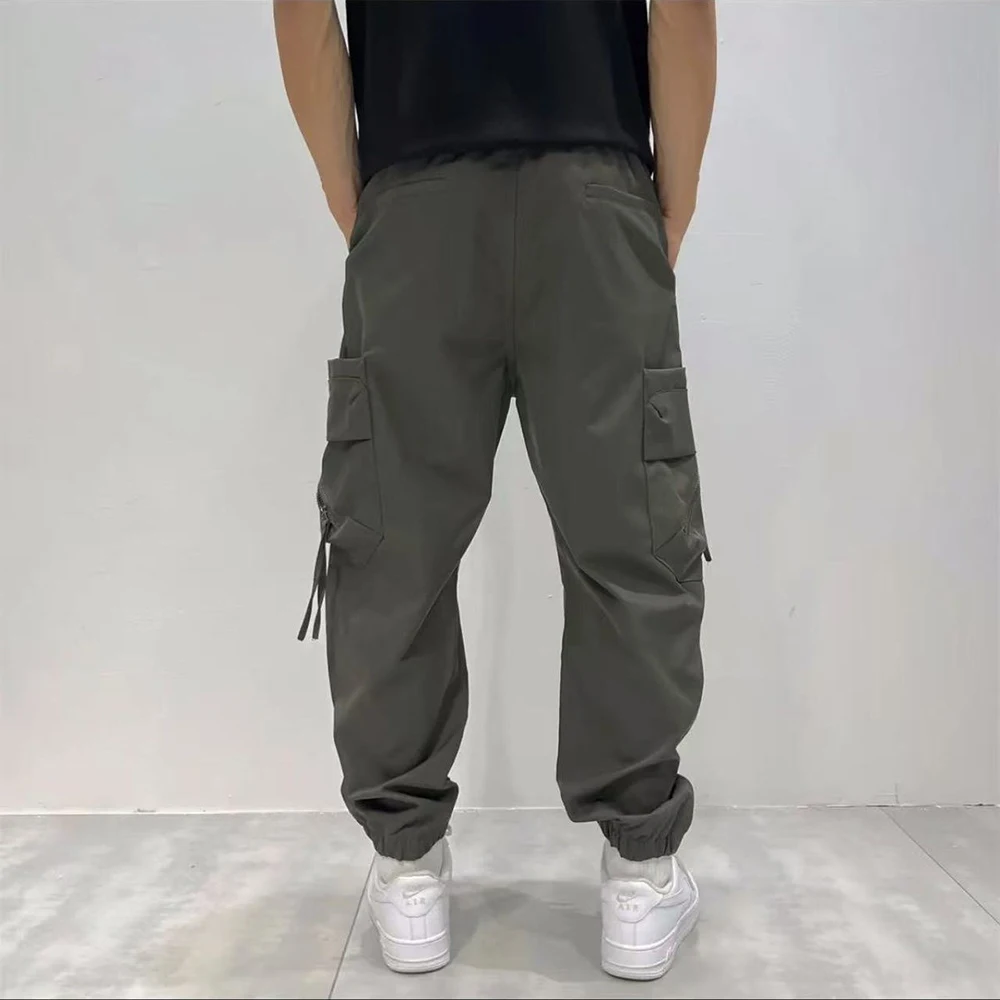 Autumn American Style Street Fashion Wear Style High-End Heavy Zipper Multi-Pocket Cuffs Versatile Casual Workwear Trousers Men