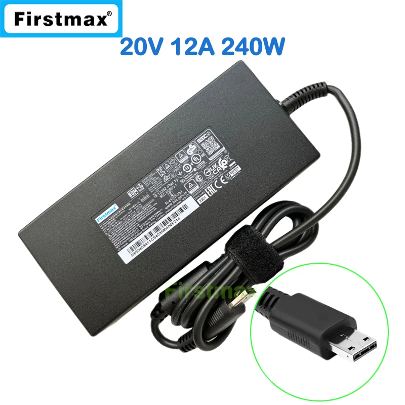 Laptop Adapter 20V 12A 240W AC Charger A20-240P2A ADP-240EB D for MSI GE66 Dragonshield 11UE 11UG MS-1543 Stealth GS77 12UE