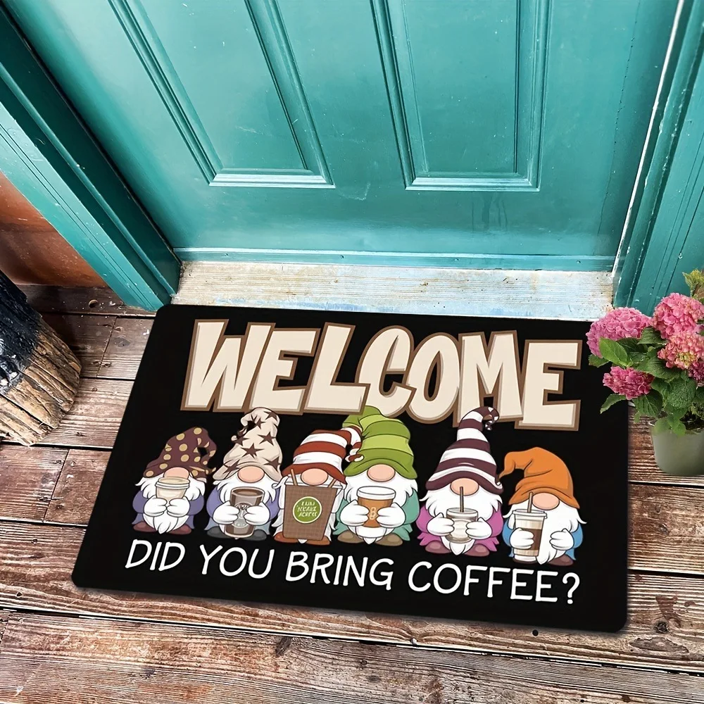 VIKAMA American-Style Christmas Rug Easy To Clean Suitable For Bedroom Bathroom Water-Absorbing Entrance Mat And Home Decoration