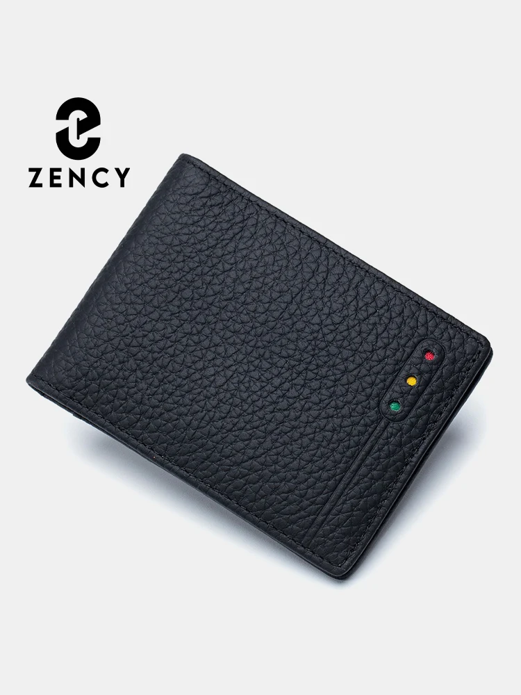 Zency Women's Ultra-thin FIRD Anti-theft Wallet Case Genuine Leather Multi-functional Card Holder Clip Creative Coin Purse