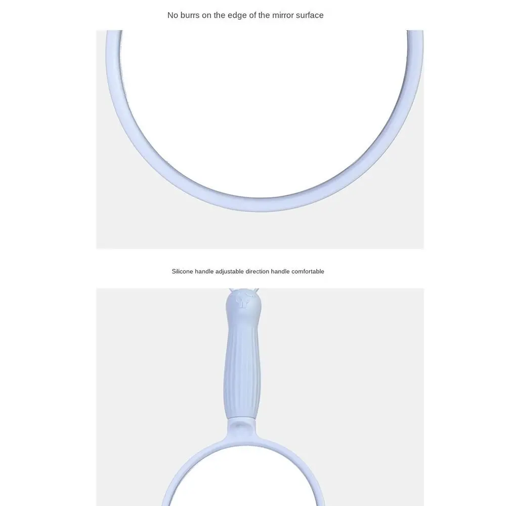 مرآة مكياج محمولة عالية الدقة بمقبض ، مرآة زينة خفيفة الوزن ، مدمجة يدوية دائرية ، مقاومة للسقوط ، غرفة نوم