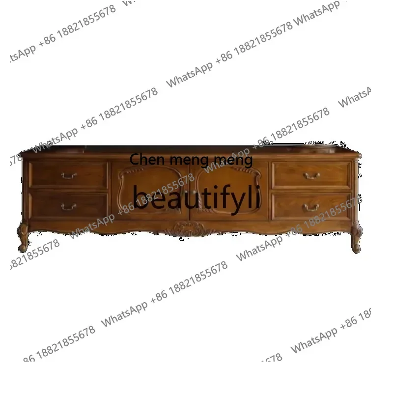 New arrive American retro solid wood TV cabinet/European neoclassical light luxury locker