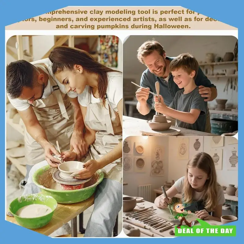 

24-часовая доставка, 43 шт., гончарные инструменты, гончарные инструменты для лепки, набор инструментов из полимерной глины для DIY, ручное моделирование, резьба по глине