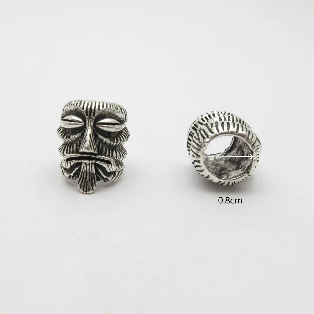 2 قطعة/المجموعة الجمجمة خوذة الحفرة الكبيرة الخرز الشعر جديلة Dreadlock اللحية الخرز قلادة عقد دي اي واي للنساء مجوهرات اكسسوارات