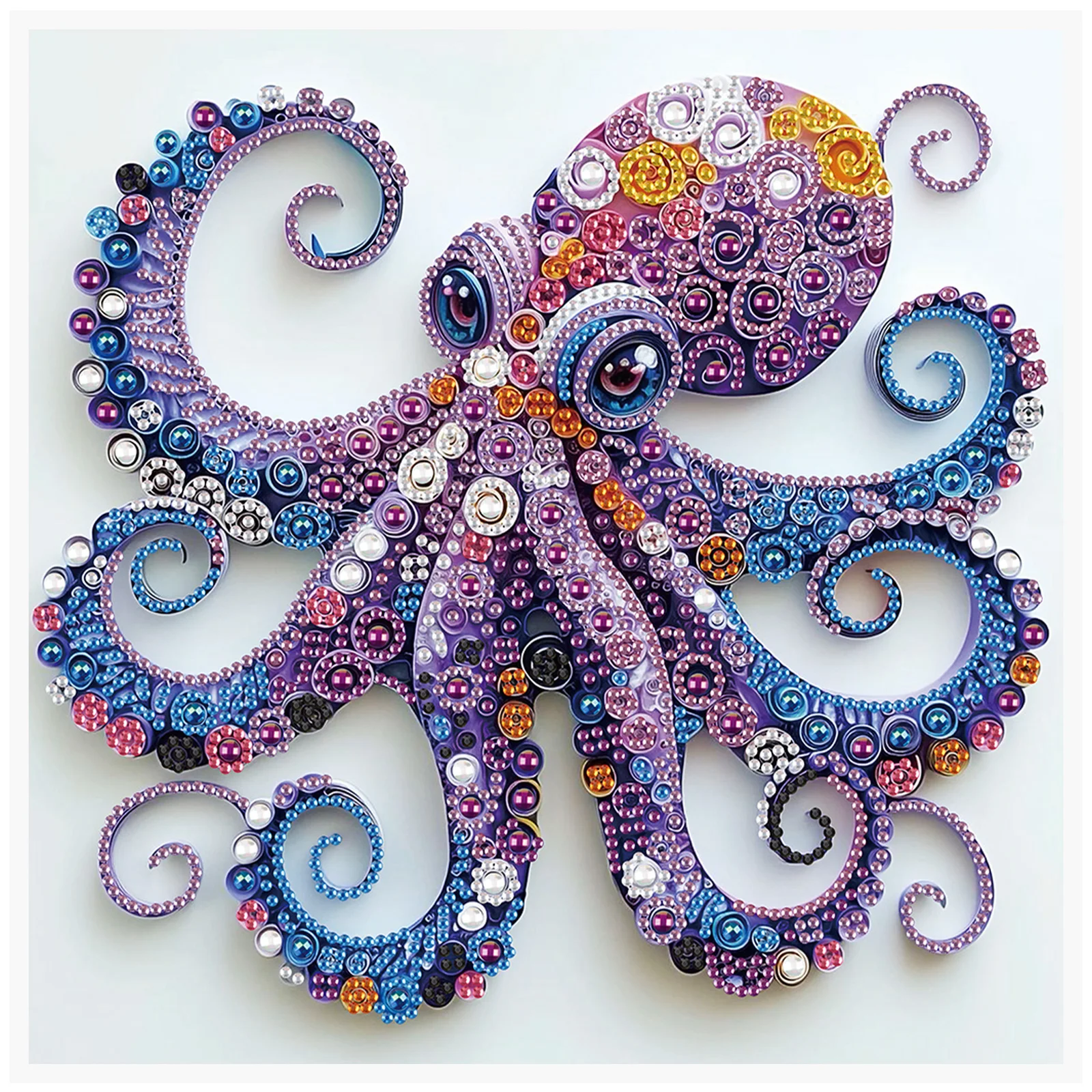 Special Shape Diamond Art Kits for Beginners and Adults,Purple Octopus Diamond Art Painting Kits for Home Wall Decoration Gift