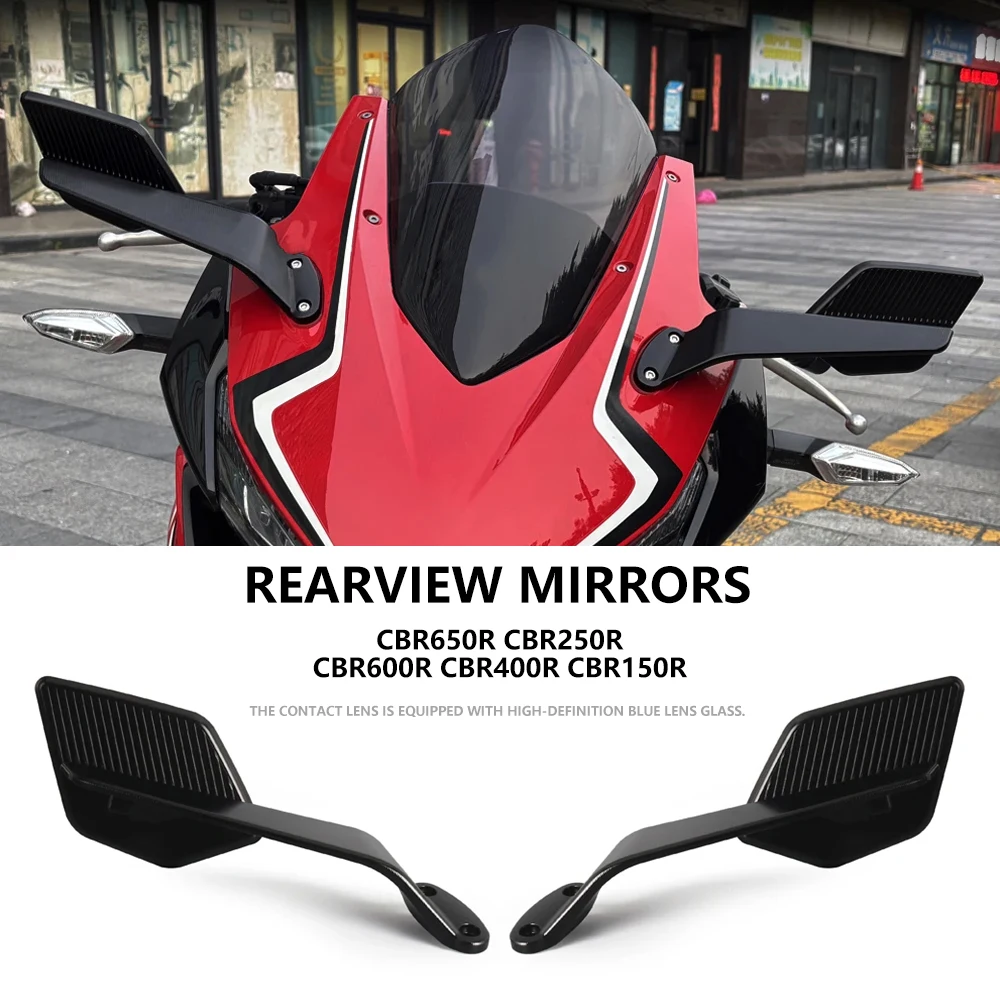 

CBR650R 2019-25 Motorcycle Rear View Side Mirror For Honda CBR250R CBR600R CBR400R CBR150R Wind Wing Adjustable Rearview Mirror