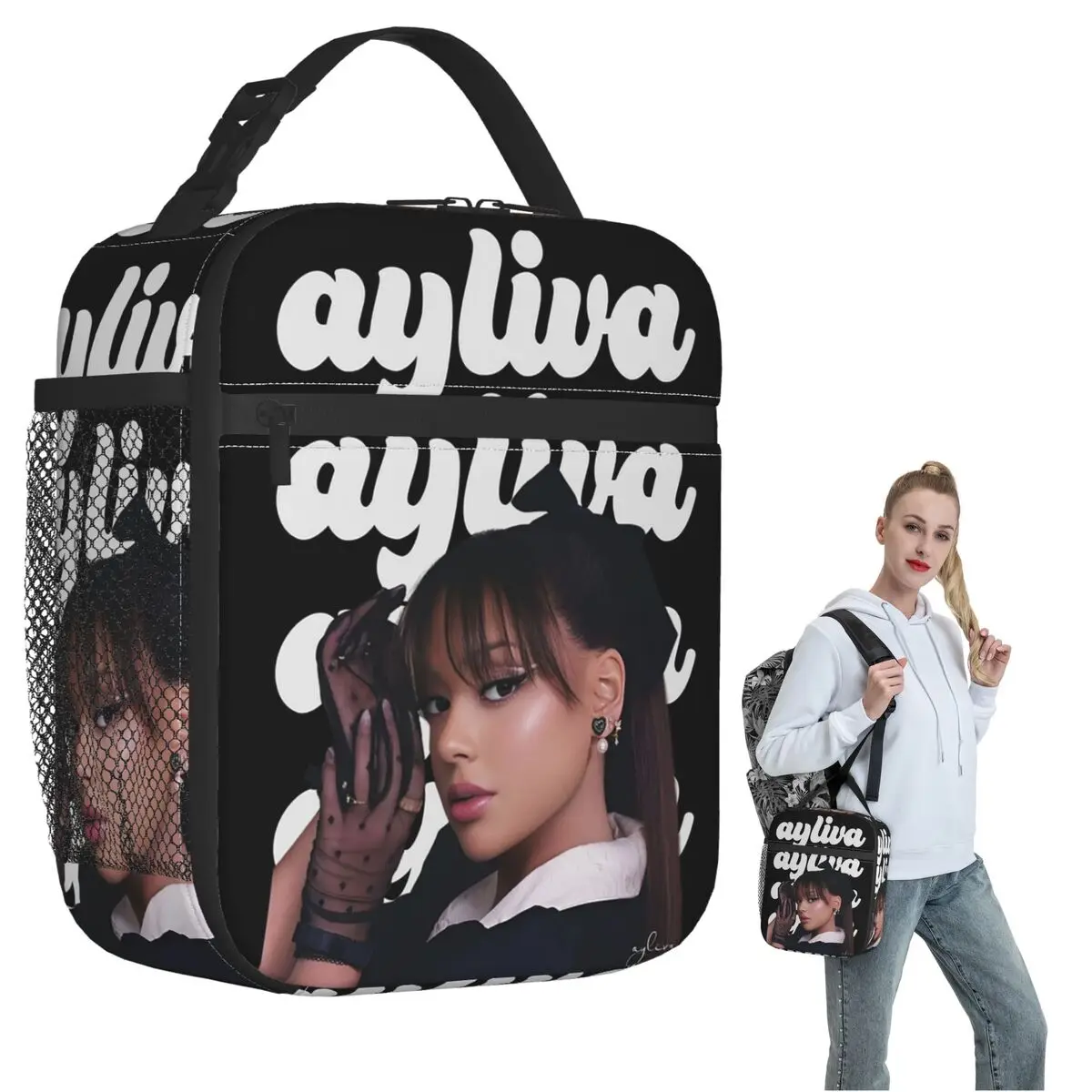 

Изолированная сумка для обеда Pop Art Ayliva In Liebe для женщин и детей, портативные контейнеры для еды, термосумка для обеда