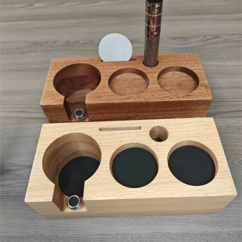 

51mm 54mm 58mm Coffee Tamper Stand Portafiler Holder Espresso Distributor Mat Rack Walnut Maker Tools Barista Accessories