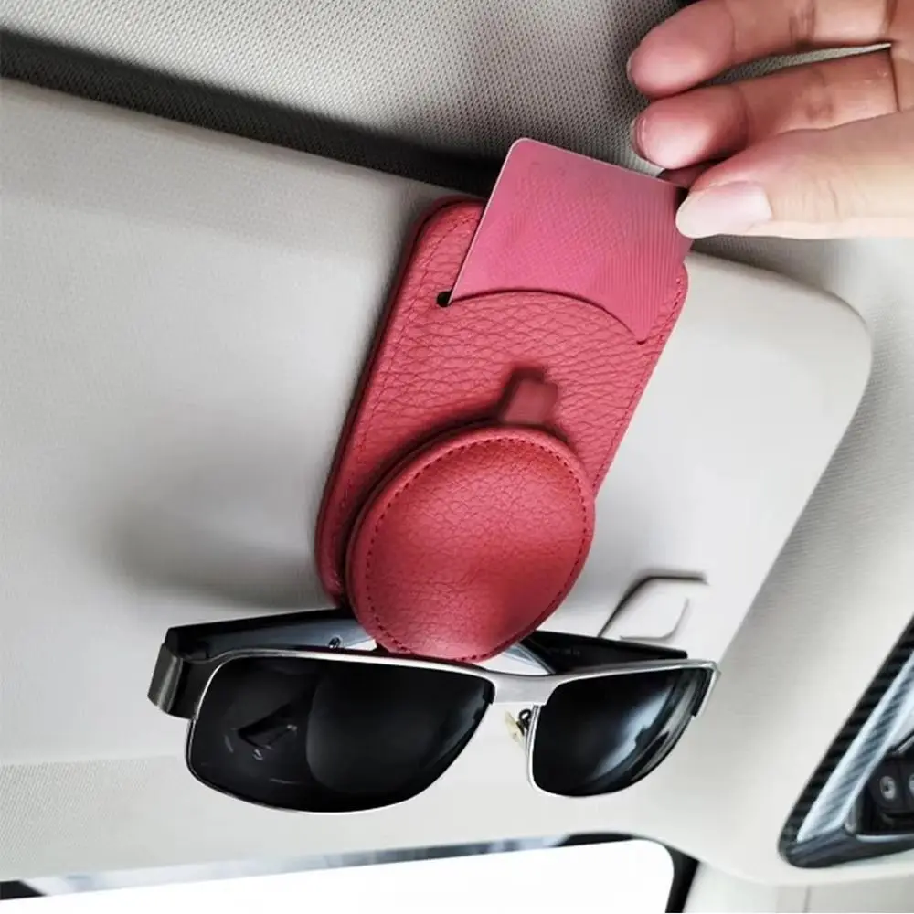 

Cowhide Leather Car Glasses Clips Multifunctional Storage Compact Size Sun Visor Sunglasses Frame Wear-Resistant Magnetic