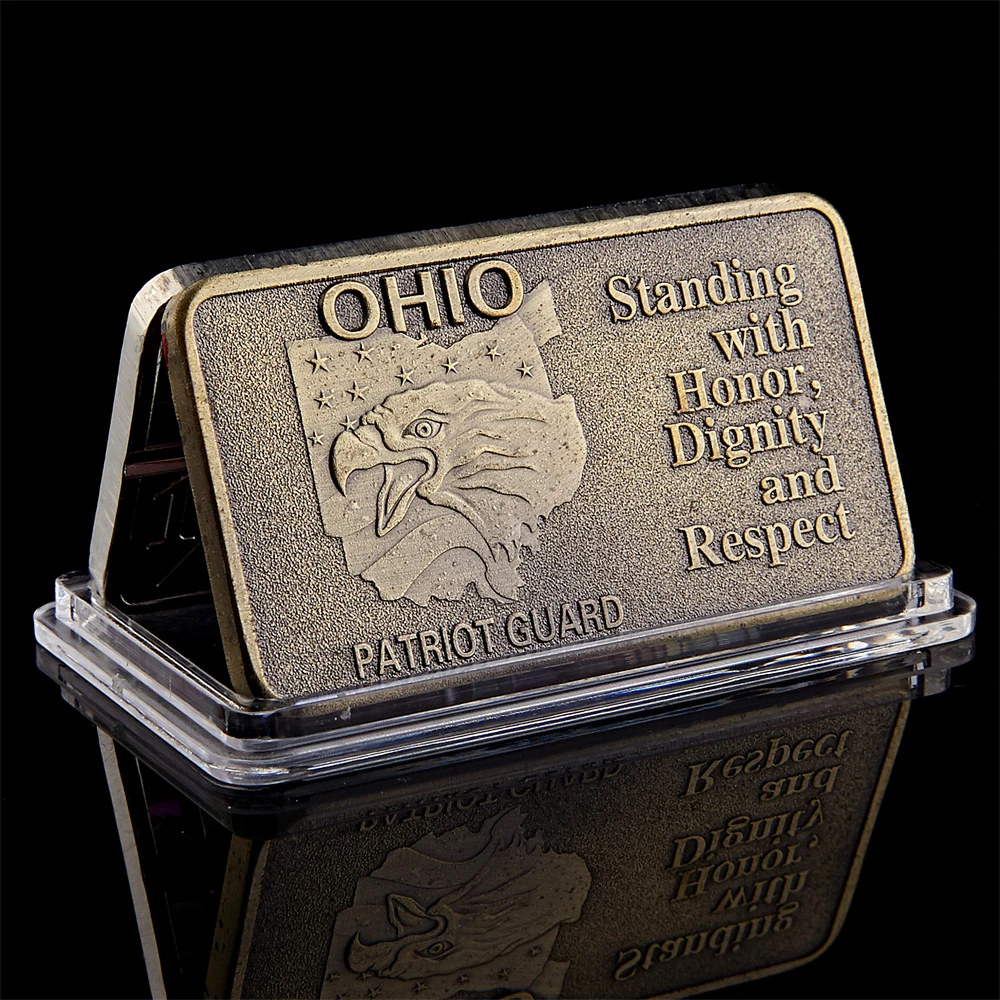 USA Ohio Patriot Guard Standing with Honor Dignity and Respect Souvenir Challenge Bar Coins