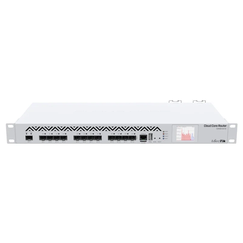 Mikrotik CCR1016-12S-1S+ Router 12xSFP Cage, 1xSFP+ Cage, 16 core x 1,2 GHz CPU, 2 GB di RAM, pannello LCD, montaggio su rack 1U, doppia alimentazione