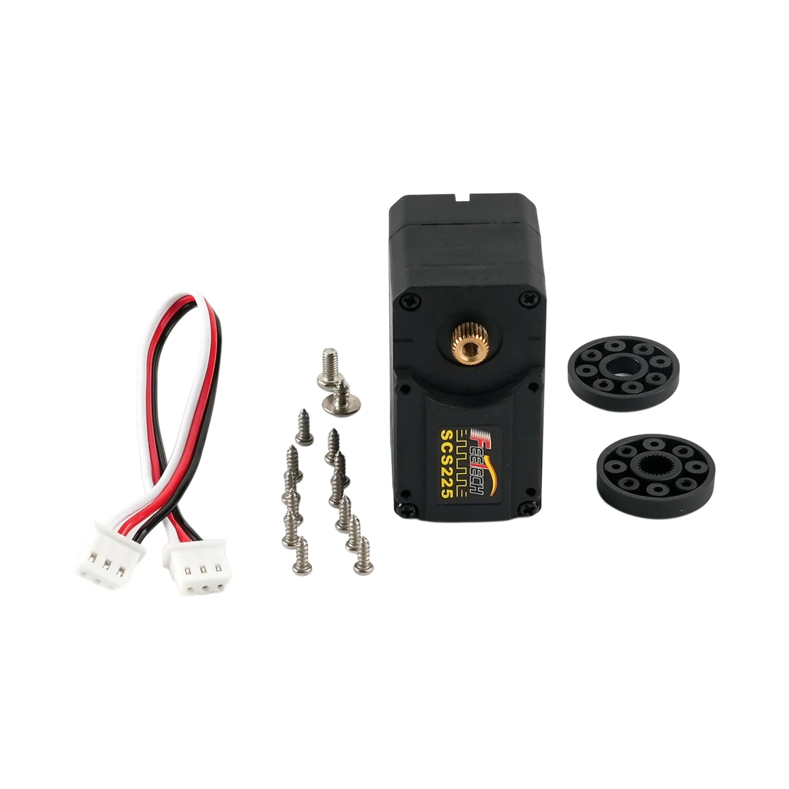 FEETECH SCS225-C006 19kg.cm Servo Bus Serial Servo Motor de núcleo de engrenagem de metal de eixo duplo 300 °   Trompa de servos de nível de sinal TTL ajustável