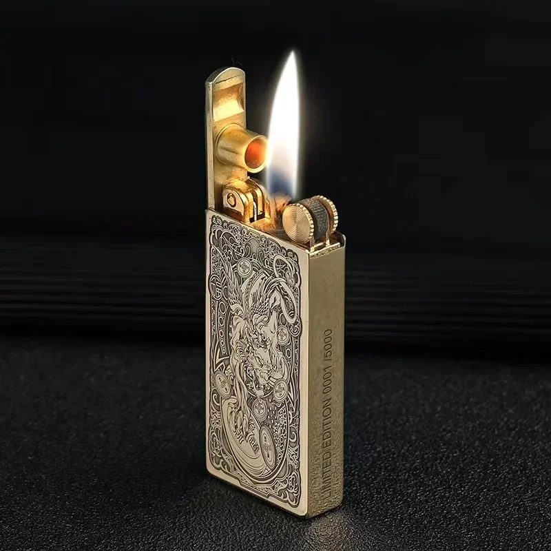 ZORRO Mechanical Automatic Lifting Lighter Creative Personality Brass Kerosene Cigarette Lighter Creative Men\'s Gift