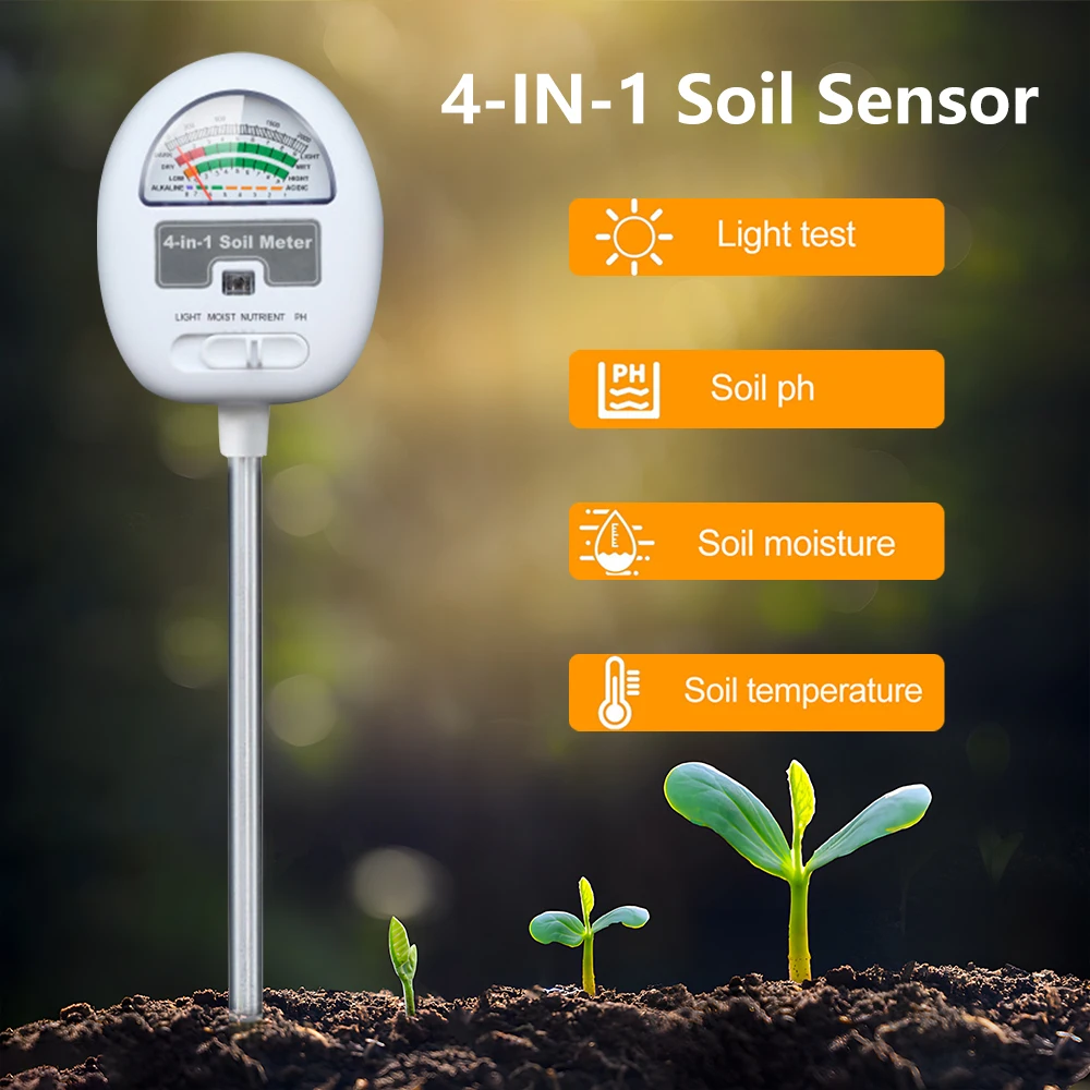 4 in1 Soil Moisture Meter Plant Water Sensor Soil Dry Doisture Tester Special Moisture Detector for Home Flower Potting Planting