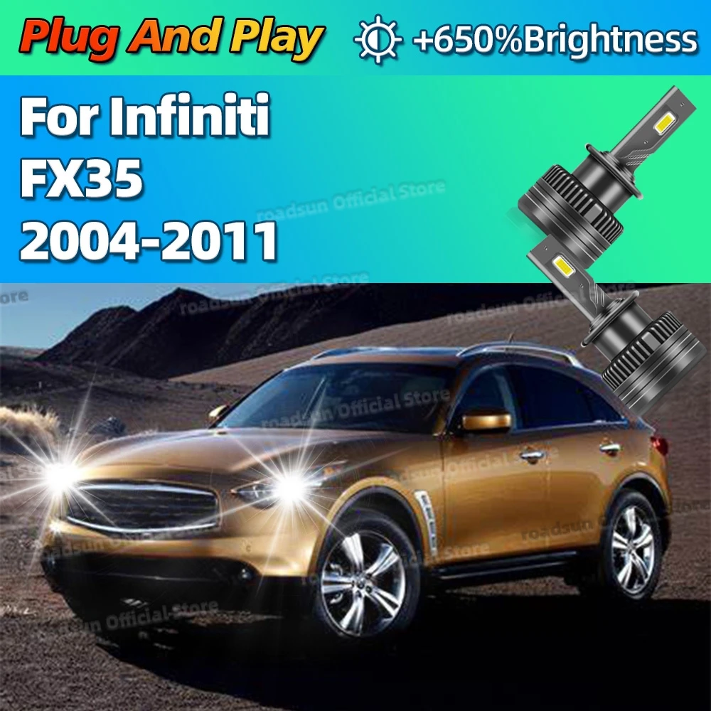 

LED Headlights HID D2S 30000LM CSP Chip 6000K Car Light Bulbs For Infiniti FX35 2004-2011 2007 2008 2009 2010 with Fan