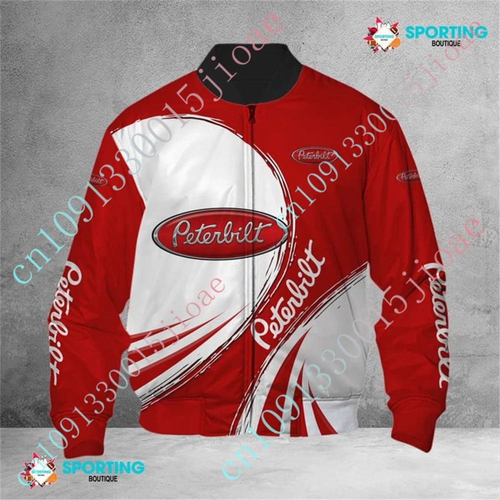 

Peterbilt Clothing Jackets For Men Harajuku Parkas Windbreaker Thick Coat Techwear Baseball Uniform Bomber Jacket Custom Logo