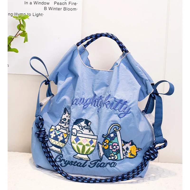 

Kawaii Bag Large Capacity Waterproof Nylon Canvas Bag Handheld Shoulder Bag for Women Girl's Gift Toys